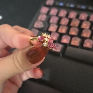Vintage AVON Elegant Gold and Pink Gemstone Ring